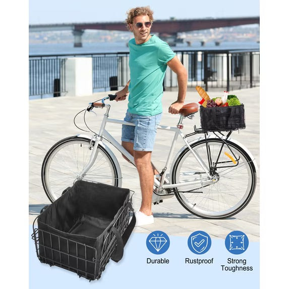 Zacro Bike Basket, Folding Bicycle Rear Basket